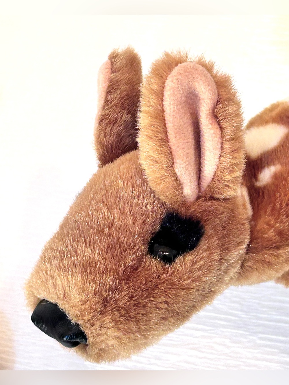 Folkmanis Hand Puppets: Grunting Plush Pig & Small Spotted Fawn - Picture 3 of 15